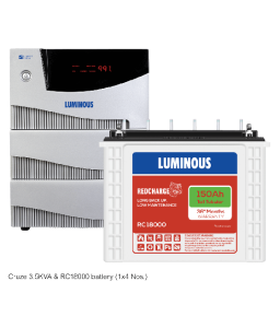 Luminous Combo - Home UPS 3.5 KVA Cruze+ & Battery 150 Ah RC18000



















