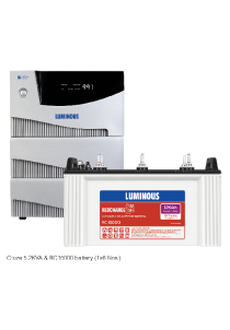Luminous Combo - Home UPS 5.2 KVA Cruze+ & Battery 120 Ah RC15000
















